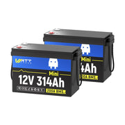 2pcs WattCycle 12V 314Ah Mini Deep Cycle Lithium Battery