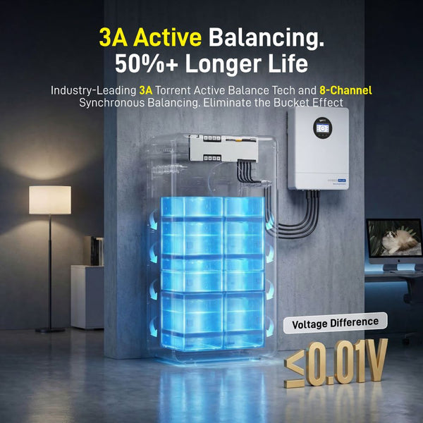 【⚡ Pre-sale】WattCycle 48V 314Ah LiFePO4 Solar Battery with Active Balance & Bluetooth