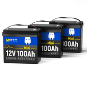3 pcs WattCycle 12V 100Ah Mini deep cycle batteries