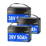 3 pcs WattCycle 36V 50Ah Deep Cycle Marine Battery for Trolling Motor