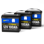 3 pcs WattCycle 12V 100Ah Mini LiFePO4 Batteries with Bluetooth