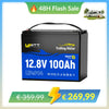 【🔥 Ofertă rapidă de 48 de ore】Baterie pentru motor de trolling WattCycle de 12V și 100Ah cu ciclu profund și Bluetooth