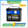 【⚡ Forudbestil】WattCycle 12V 100Ah Mini LiFePO4 Batteri med Bluetooth | ECE R10 Certificeret