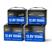4 pack WattCycle 12V 100Ah Deep Cycle Trolling Motor Battery with Bluetooth