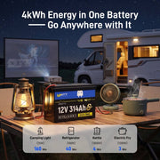 4kWh Energy in One WattCycle 12V 314Ah Mini Super LiFePO4 Battery with Bluetooth Active Balance