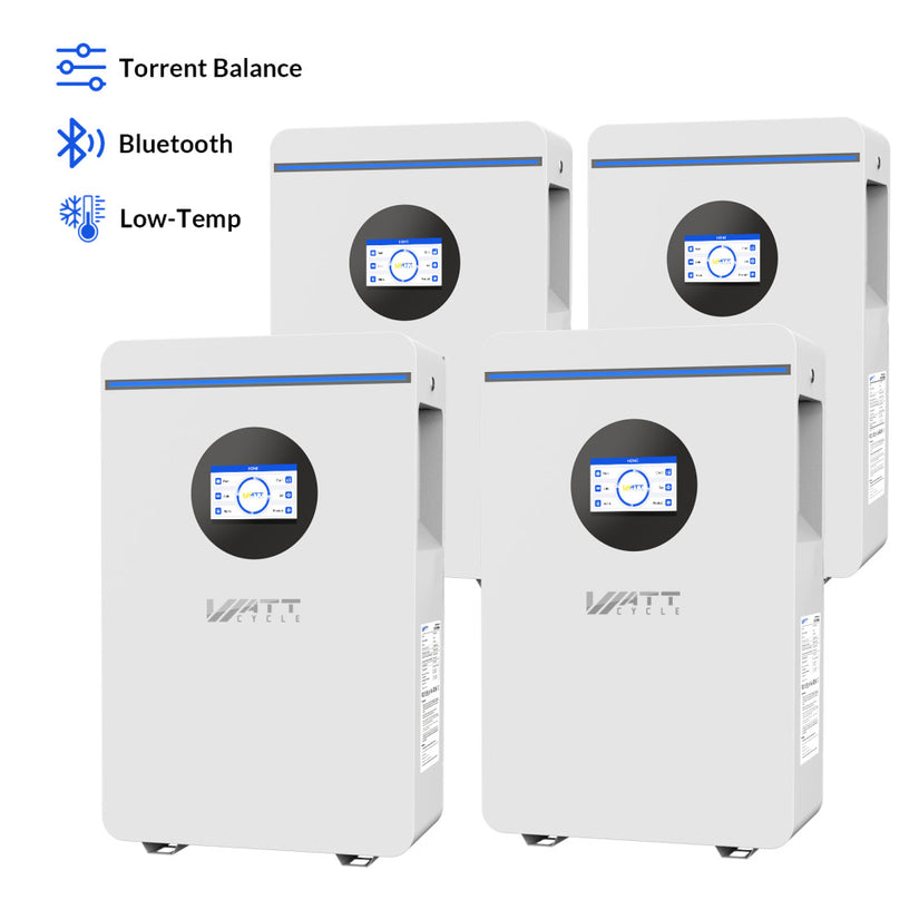 WattCycle 48V 100Ah nástěnná solární baterie s aktivním vyvážením & Bluetooth