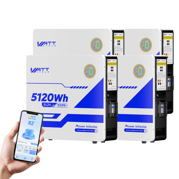 【👻 Halloween Treats】WattCycle 48V(51.2V) 100Ah Wall Mount LiFePO4 Battery