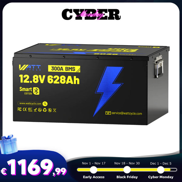 【🛒 Cyber Monday】WattCycle 12V 628Ah Ultra Lithium Battery with Bluetooth
