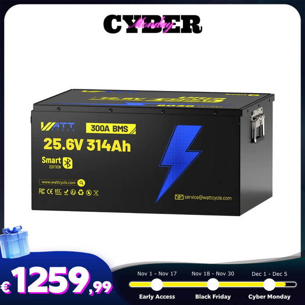 【🛒 Cyber Monday】WattCycle 24V 314Ah Ultra LiFePO4 Battery with Bluetooth