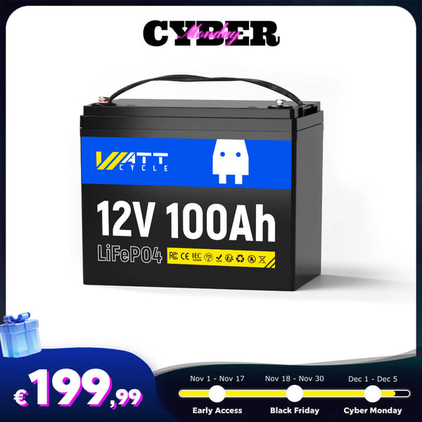 【🛒 Cyber ​​ponedjeljak】WattCycle 12V 100Ah LiFePO4 baterija dubokog ciklusa