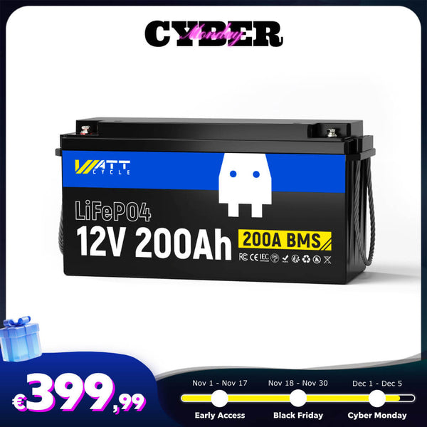 【🛒 Cyber ​​ponedjeljak】WattCycle 12V 200Ah LiFePO4 baterija s 200A BMS-om