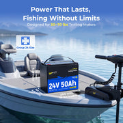 Group 24 Dimensions of WattCycle 24V 50Ah Deep Cycle Marine Battery for Trolling Motor