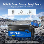 WattCycle 24V 314Ah Dual Purpose Truck Battery with Bluetooth & Self-heating