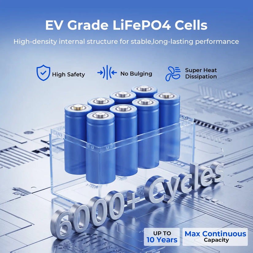 LiFePO4 Cells of WattCycle 24V 50Ah Deep Cycle Marine Battery for Trolling Motor