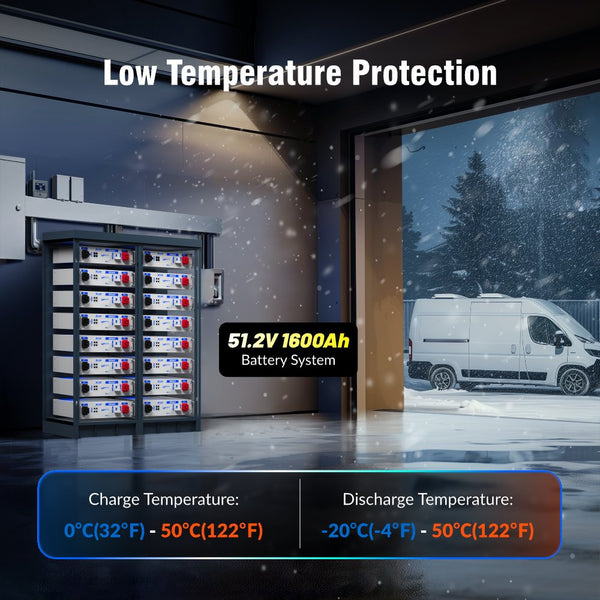 Low temperature protection of WattCycle 48V 100Ah 3U Server Rack Battery with Bluetooth
