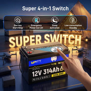 Multifunctional switch of WattCycle 12V 314Ah Mini Super LiFePO4 Battery with Bluetooth Active Balance