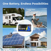 WattCycle 12V 100Ah Camper Underseat LiFePO4 Battery with Self-heating
