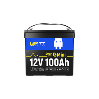 WattCycle 12V 100Ah Mini LiFePO4 Battery with Bluetooth | ECE R10 Certified