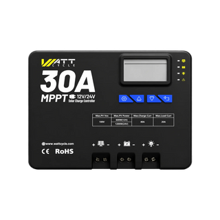 WattCycle 12V/24V 30A Solar Charge Controller MPPT