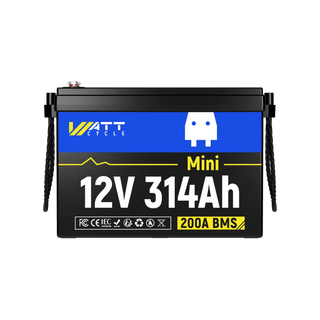 WattCycle 12V 314Ah Mini Deep Cycle Lithium Battery (Regular Version without Bluetooth)