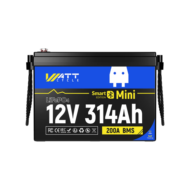WattCycle 12V 314Ah Mini Self Heating Battery with Bluetooth with ECE R10 Certified
