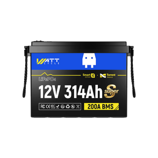 WattCycle 12V 314Ah Mini Super LiFePO4 Battery with Bluetooth & Active Balance | ECE R10 Certified