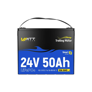 Navigation Transparent Image WattCycle 24V 50Ah Deep Cycle Marine Battery for Trolling Motor