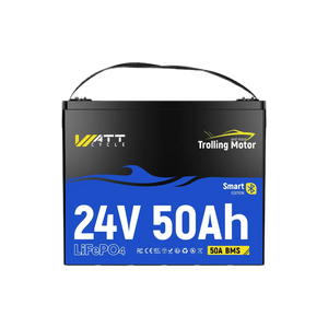Navigation Transparent Image WattCycle 24V 50Ah Deep Cycle Marine Battery for Trolling Motor