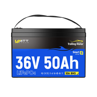 Navigation Transparent Image WattCycle 36V 50Ah Deep Cycle Marine Battery for Trolling Motor