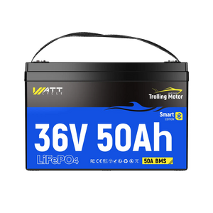 Navigation Transparent Image WattCycle 36V 50Ah Deep Cycle Marine Battery for Trolling Motor