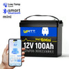 WattCycle 12V 100Ah Mini LiFePO4 Battery with Bluetooth