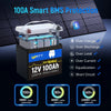 WattCycle 12V 100Ah Mini LiFePO4 Bluetooth Battery with 100A smart BMS protection