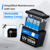 WattCycle 12V 100Ah Mini LiFePO4 Bluetooth Battery with detachable design