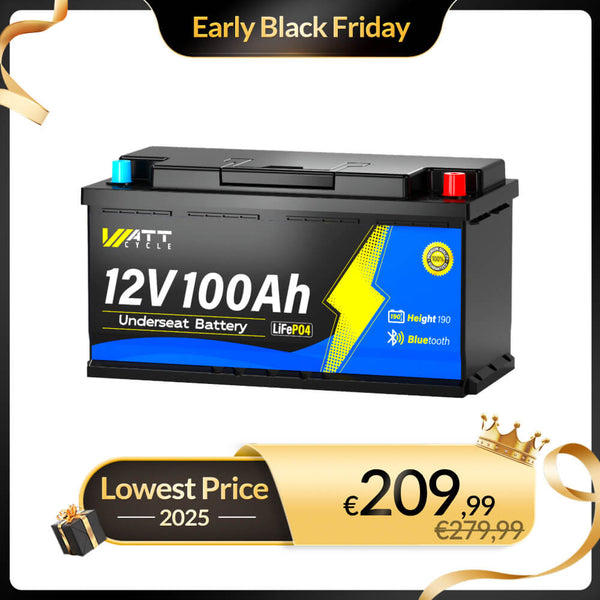 WattCycle 12V 100Ah Campervan LiFePO4 Battery - Early Black Friday