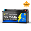 【🍁 Wyprzedaż jesienna, cena ostateczna 338,39 €】Akumulator morski WattCycle 12 V 100 Ah o podwójnym zastosowaniu z Bluetooth i funkcją samonagrzewania