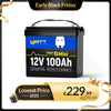 WattCycle 12V 100Ah Mini Bluetooth LiFePO4 Battery - Early Black Friday