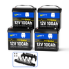 WattCycle 12V 100Ah Mini Bluetooth LiFePO4 battery with a busbar