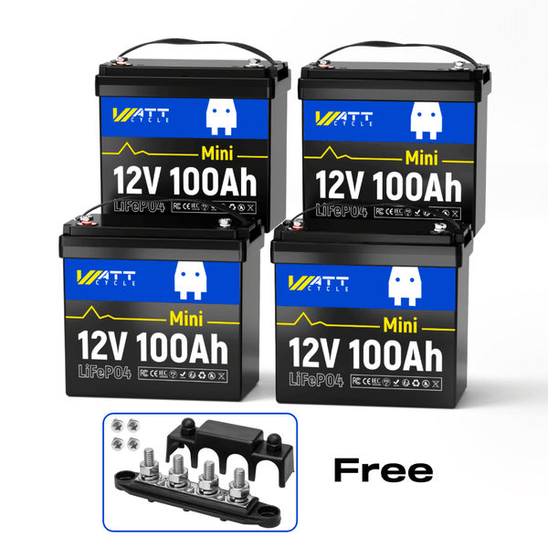 WattCycle 12V 100Ah Mini LiFePO4 battery with a free busbar.png__PID:86478cc5-7a3f-4932-93ad-b12be82ce317