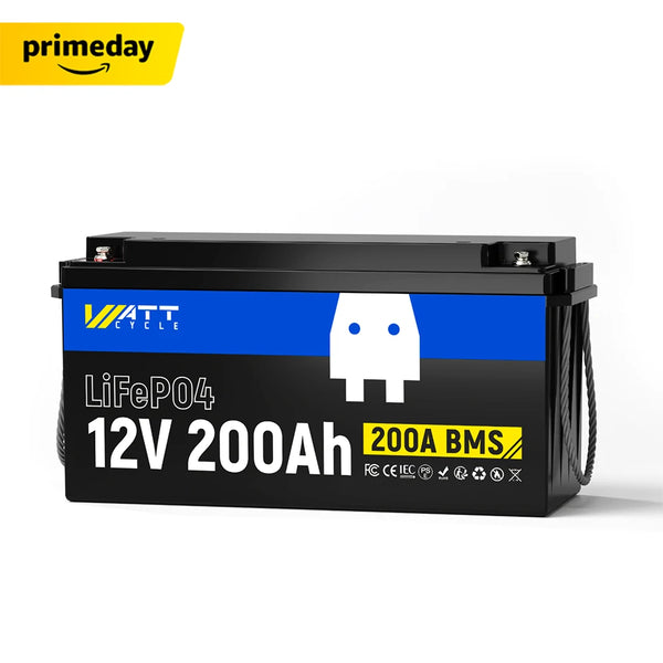 WattCycle 12V 200Ah LiFePO4 Battery with 200A BMS - Prime Big Deal Days
