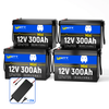 WattCycle 12V 300Ah(280Ah) Mini LiFePO4 battery 4 pack with a 14,6V 20A charger