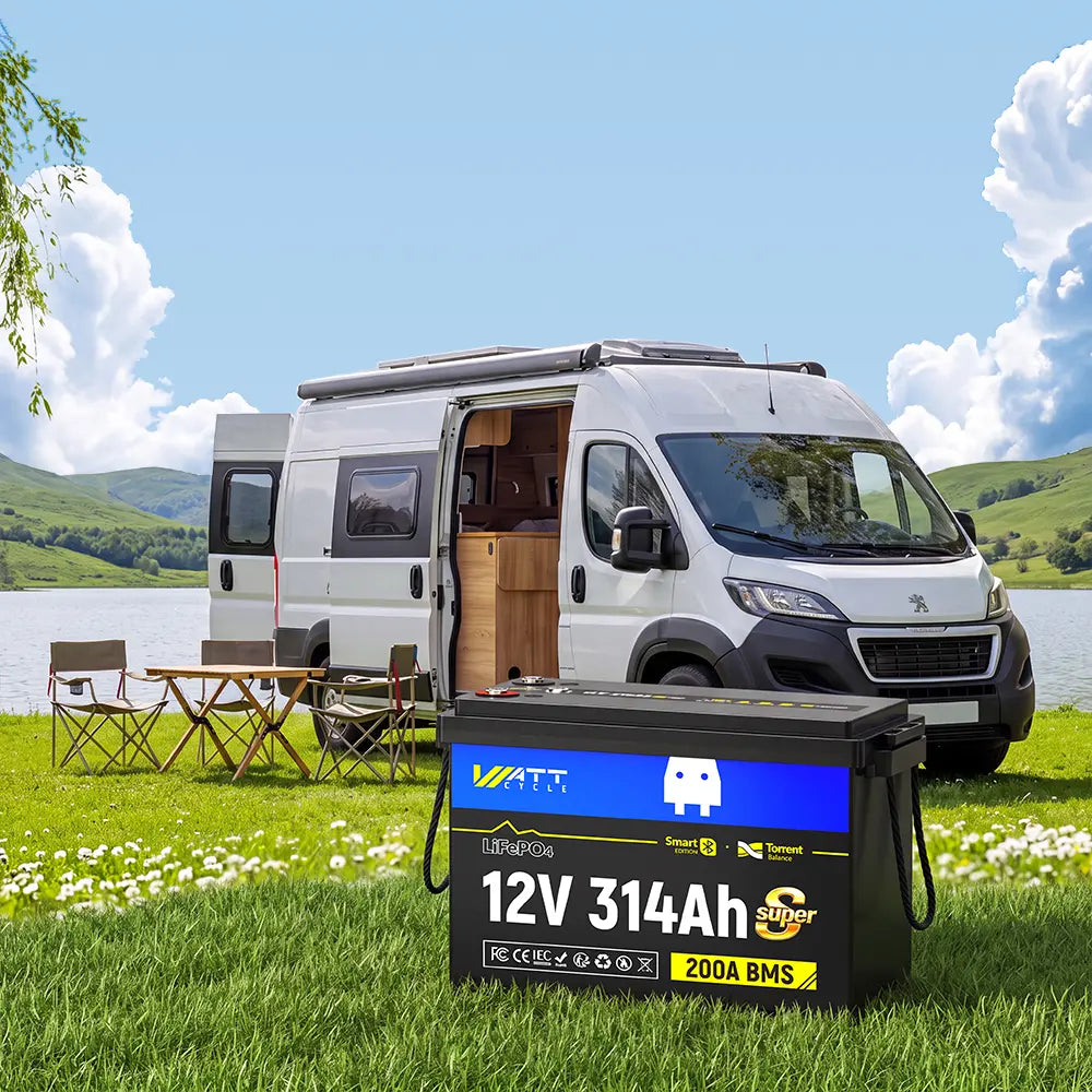 【⚡ Предварителна поръчка】WattCycle 12V 314Ah Мини Супер LiFePO4 Батерия с Bluetooth &  Активен баланс | Сертифициран по ECE R10