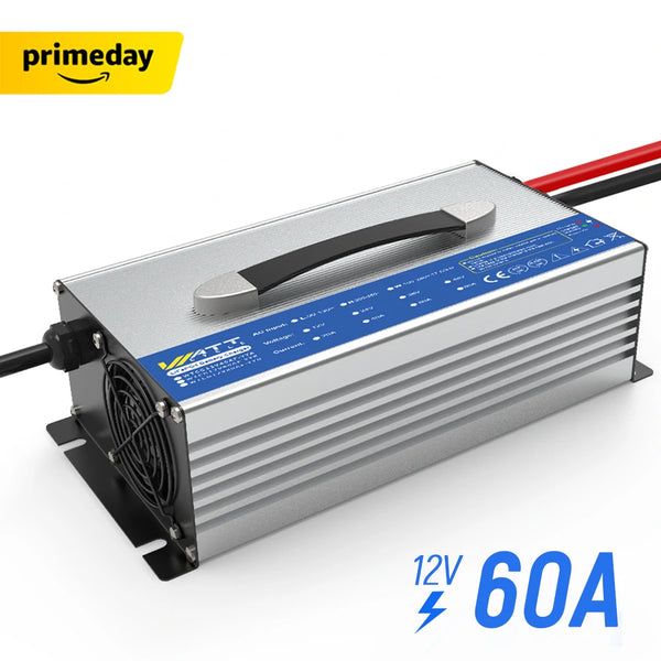 WattCycle 12V 60A LiFePO4 Battery Charger - Prime Big Deal Days