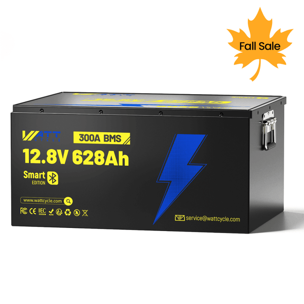 【🍁 Wyprzedaż jesienna, cena ostateczna 1287,79 €】Akumulator litowo-jonowy WattCycle 12 V 628 Ah z Bluetooth