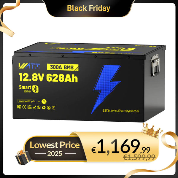 WattCycle 12V 628Ah Ultra Lithium Battery with Bluetooth - WattCycle Black Friday Battery Sale