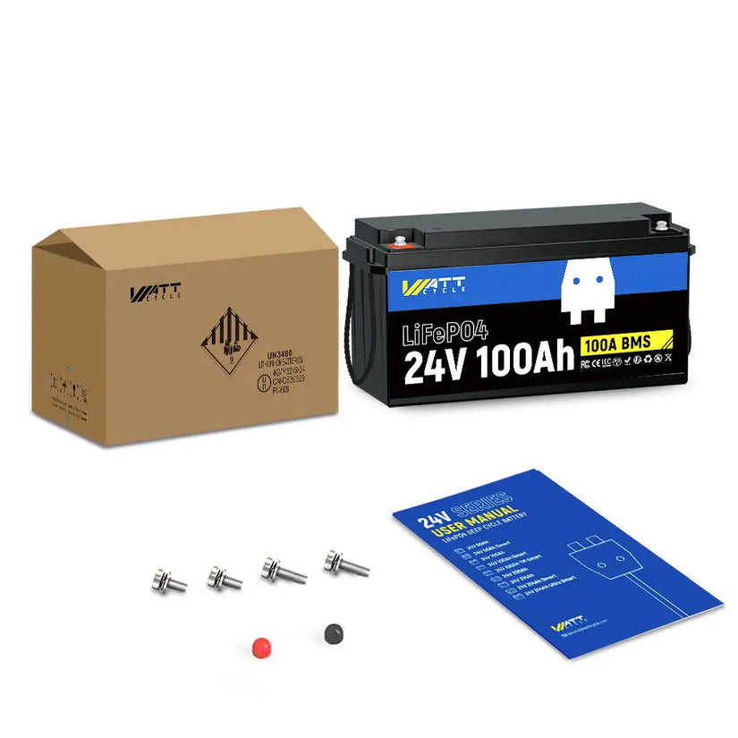 WattCycle 24V 100Ah LiFePO4 Battery packing list
