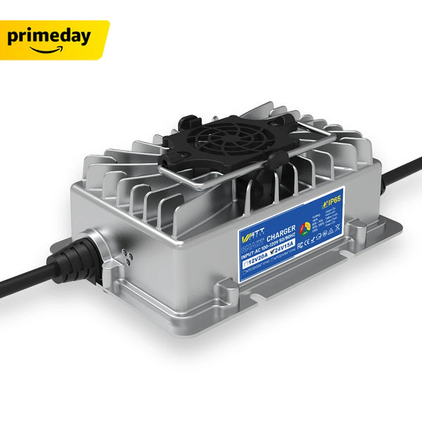 WattCycle 24V 15A AC-DC LiFePO4 Battery Charger - Prime Big Deal Days