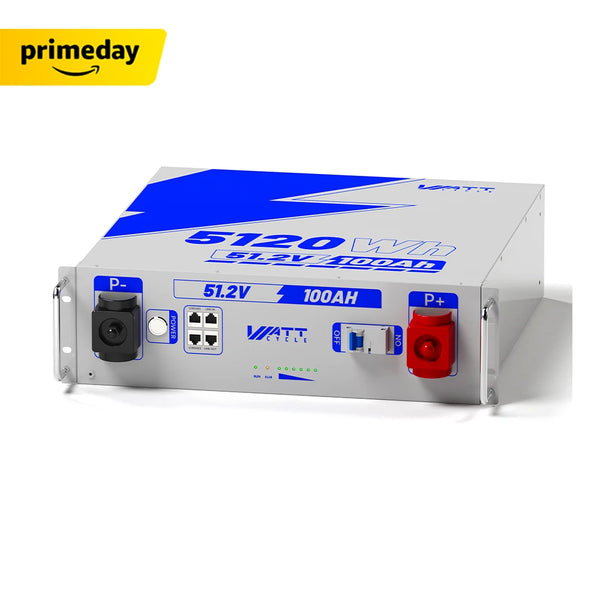 WattCycle 48V 100Ah 3U Server Rack Battery with Bluetooth - Prime Big Deal Days