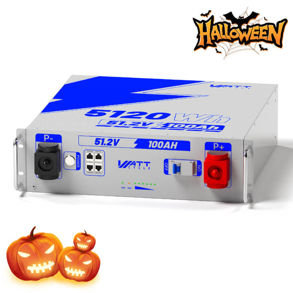【👻 Μπαταρία rack διακομιστή WattCycle 48V 100Ah 3U για Halloween Treats με Bluetooth