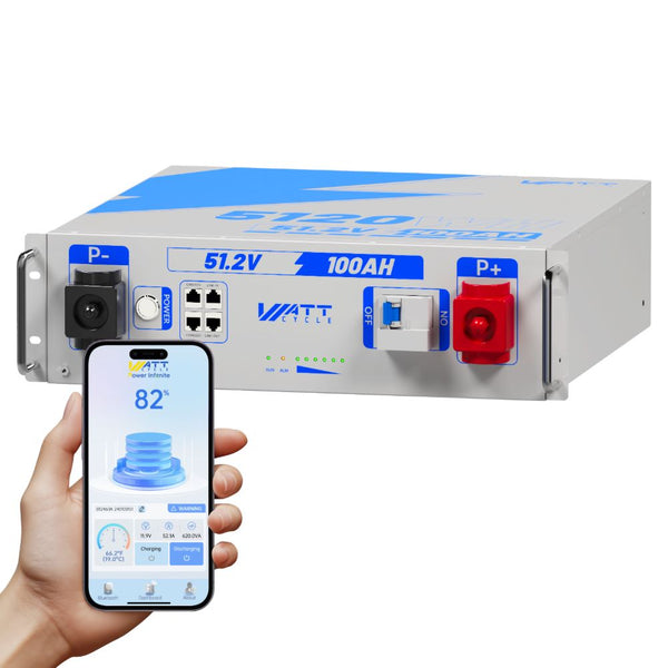WattCycle 48V 100Ah 3U Server Rack Battery with Bluetooth
