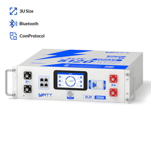 WattCycle 48V 100Ah 3U Server Rack Battery with Bluetooth & Active Balance